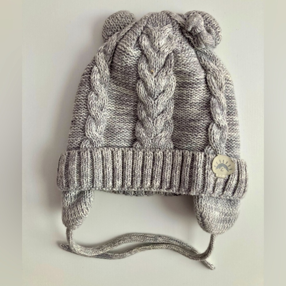 CaliKids Knit Bear Hat with ear flaps, size 3-9 months